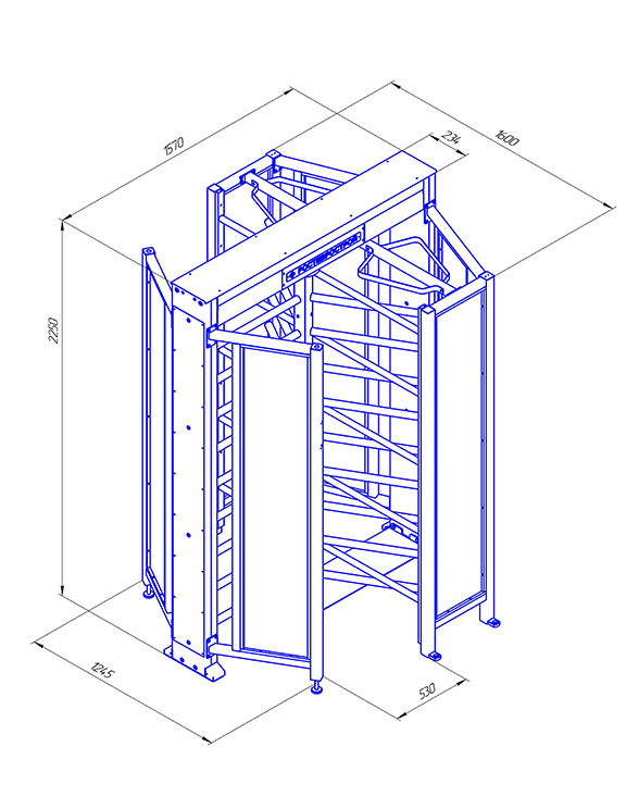 Ростов-Дон ПР1С/3М2 НЕРЖ Полноростовой роторный турникет