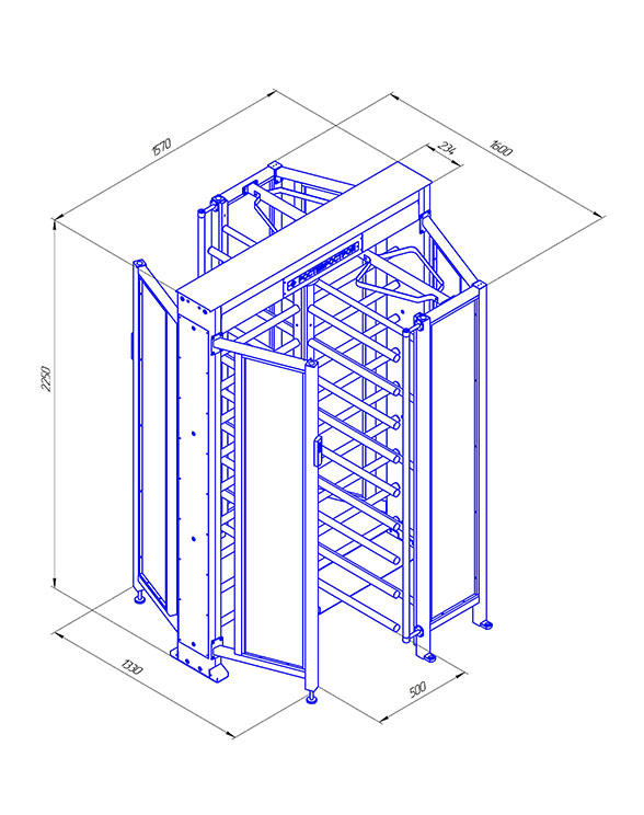 Ростов-Дон ПР1С/4М2 Полноростовой роторный турникет