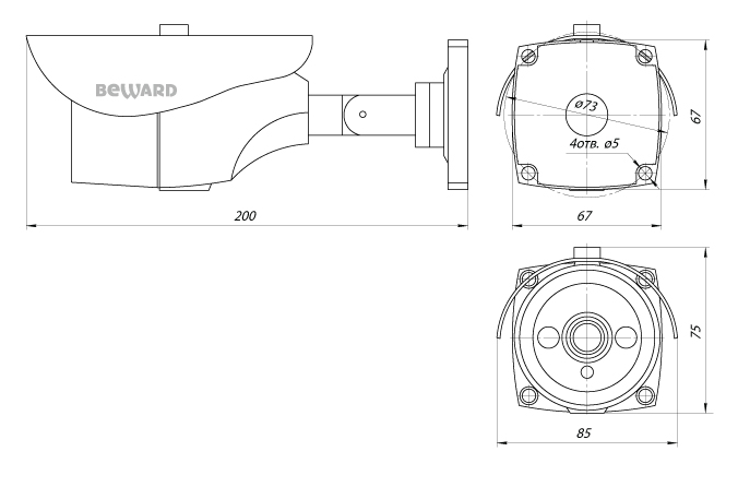 Beward B1510RCVZ видеокамера IP