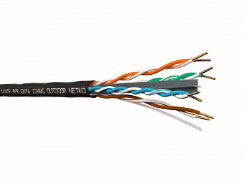 Netko Кабель U/UTP4 cat.6, 4 пары 23 AWG BC, одножильный, 305м, с крестовиной, для наружных работ