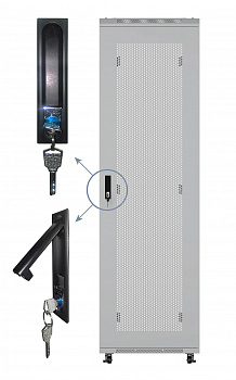 Netko Дверь для шкафа серии Expert 32U Ширина 600 металлическая с перфорацией, серая