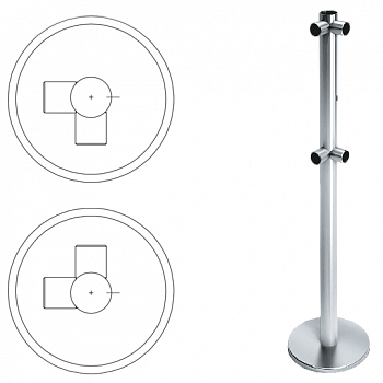 OXGARD ВЗР 2442.09.22 Стойка ограждения передвижная L-образная с отверстием под фиксатор слева 