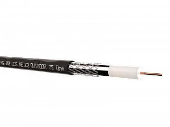 Netko Кабель коаксиальный RG-11U, 75 Ом (CCS, оплетка 96 нитей AL), наружный, черный (305м) Optima