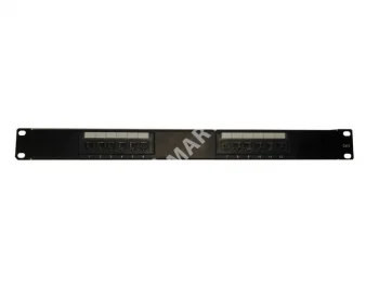 Netko Патч-панель UTP, 19", 12 портов RJ45, cat.6, 1U, 110 Type, черная "L"