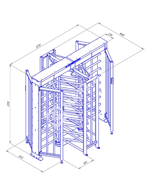 Ростов-Дон ПР2/3М2 НЕРЖ Полноростовой роторный турникет