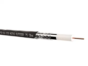 Netko Кабель коаксиальный RG-11U, 75 Ом (CCS, оплетка 96 нитей AL), наружный, черный (305м) Optima
