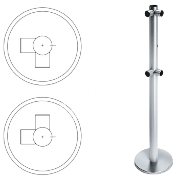 OXGARD ВЗР 2442.09.12 Стойка ограждения передвижная L-образная с отверстием под фиксатор справа 