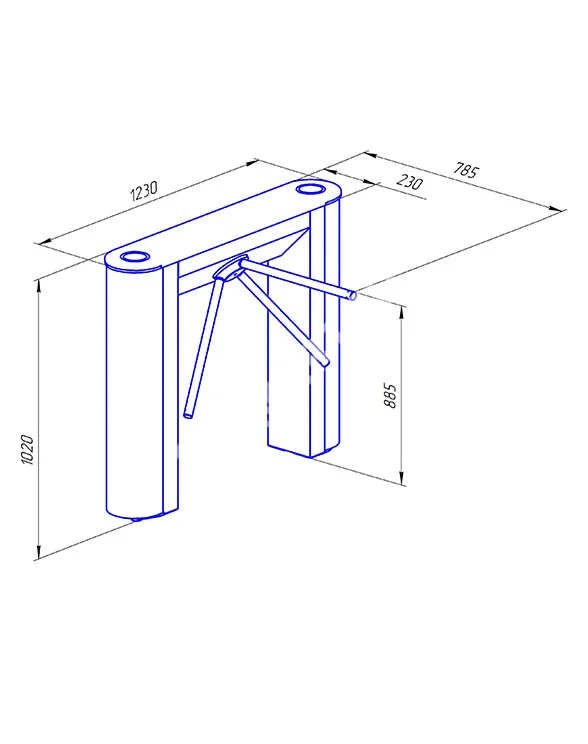 Ростов-Дон ТТ10М1/КП1лв-Н (нержавеющая сталь) Турникет тумбовый